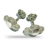 Boutons de manchette taurins montera en argent 925, modèle lisse
