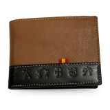 Brown Ubrique leather billfold with bull ranch brands – view 4