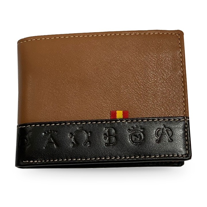 Brieftasche aus braunem Leder mit Brandzeichen – Ansicht 4