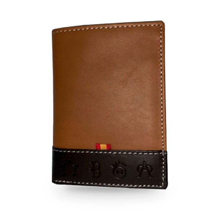 Portefeuille homme en cuir marron d'Ubrique aux fers d'élevage – vue 3