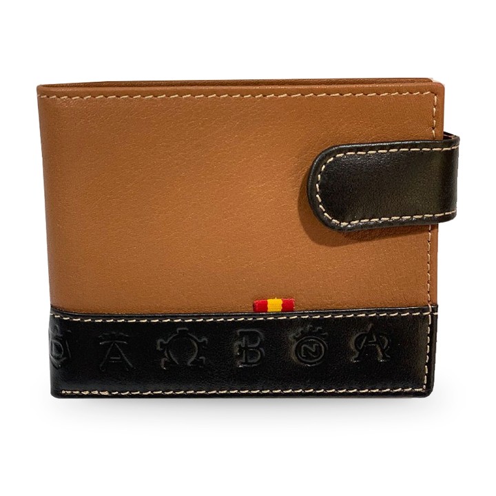 Brown Ubrique leather billfold with bull ranch brands – view 5
