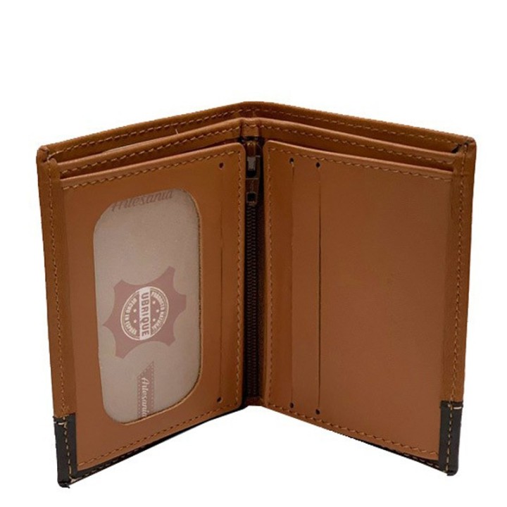 Spanish leather wallet with bull ranch branding irons, bullfighting collection