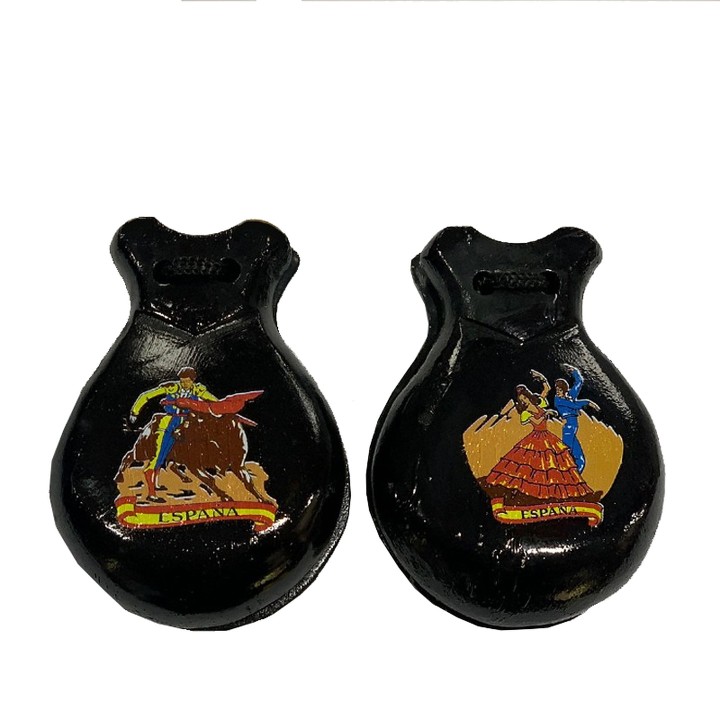 Souvenir-Kastagnetten aus Holz in Schwarz