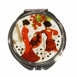 Espejo de bolso flamenca