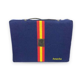 Almohadilla taurina azul con bandera de España personalizada