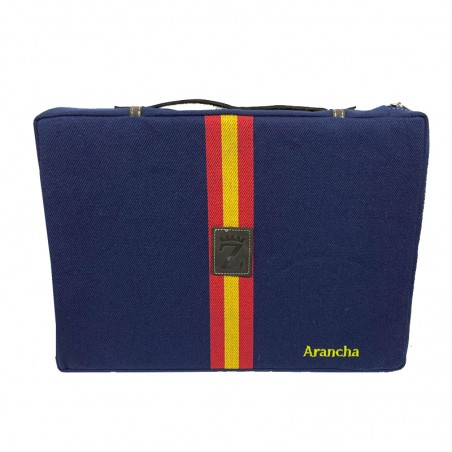 Personalized Bullfighting cushion blue with Spanish flag-