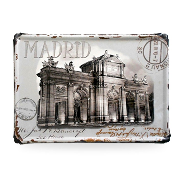 Vintage-Blechschild Madrid, Puerta de Alcalá