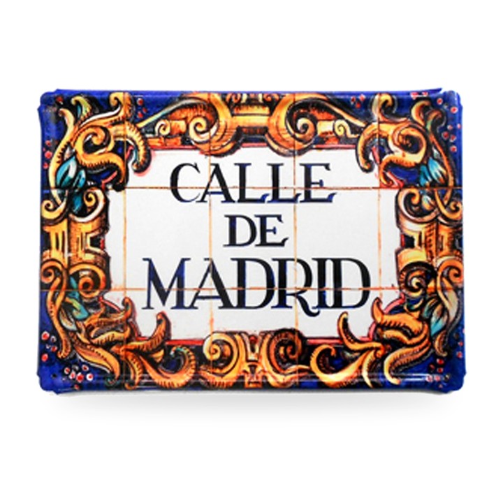 Vintage-Blechschild Madrider Straßen, 19,5 x 27,5 cm