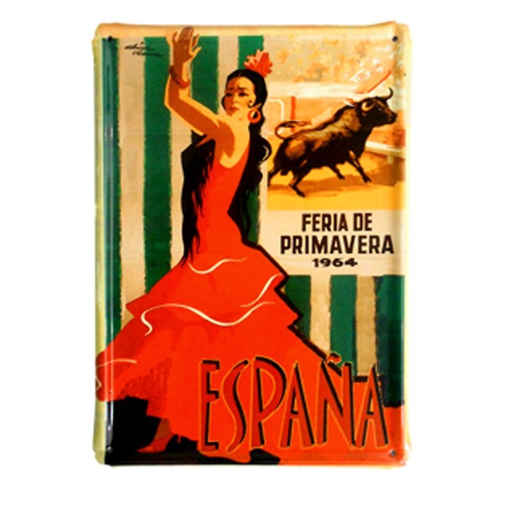 Plaque en métal vintage, affiche de la Feria de Primavera de 1964