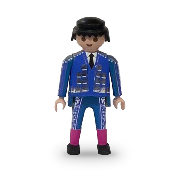 Boneco Playmobil toureiro com traje de luces azul