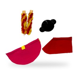 Conjunto de acessórios taurinos em miniatura para colecionar