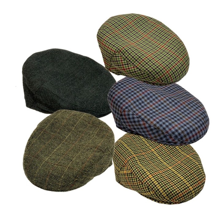 Gorra campera estilo ingles de lana a cuadros visera invierno unisex hecha en Espana - ZiNGS