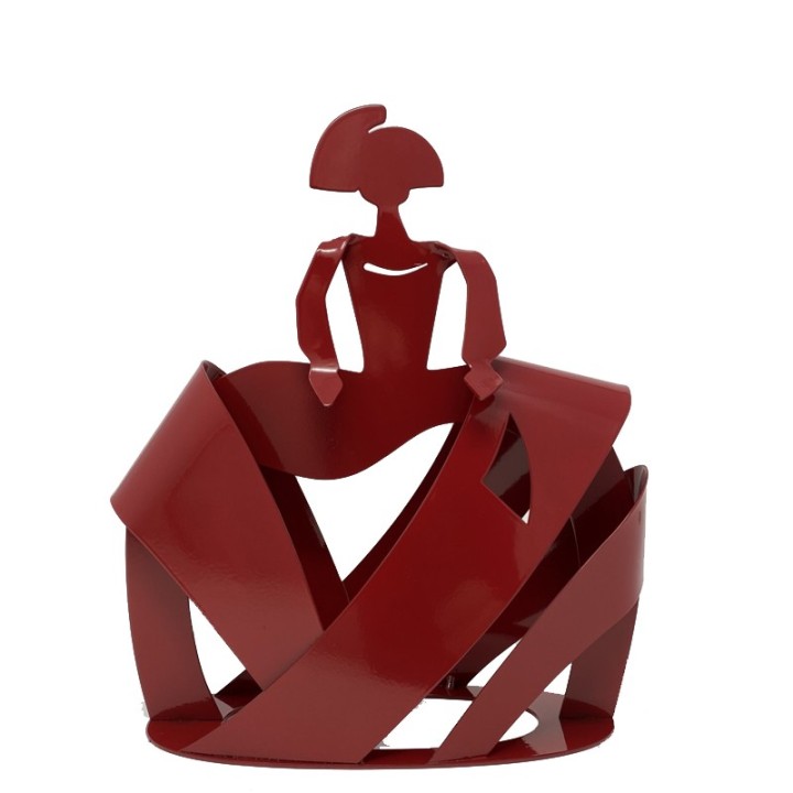 Wrought iron Menina statue in red (Velázquez inspired), Spanish art home decor souvenir