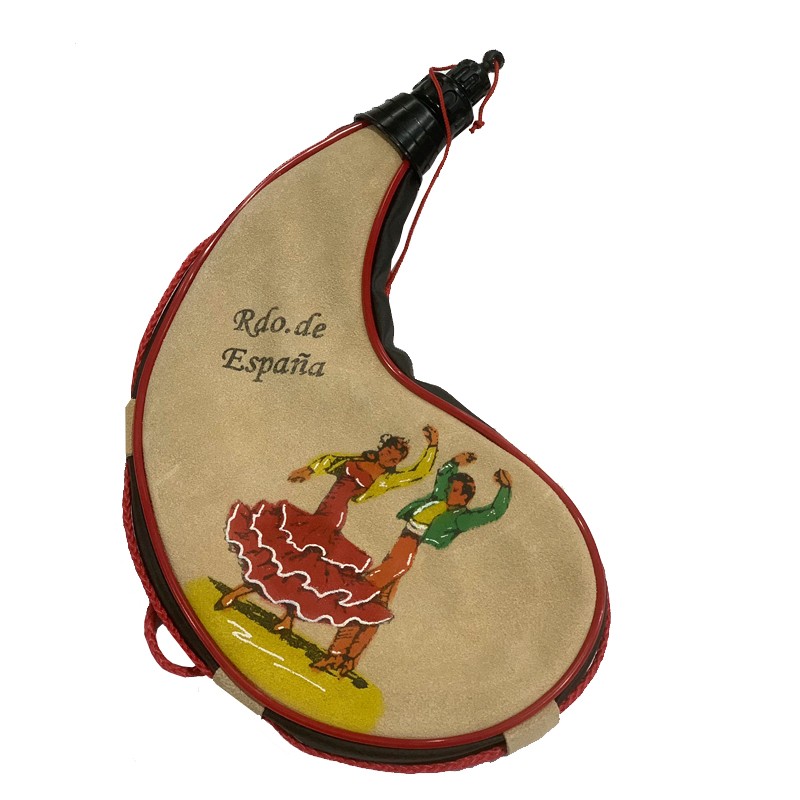 Curved souvenir of Spain wineskin