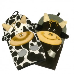 Cow and bull oven mitts
