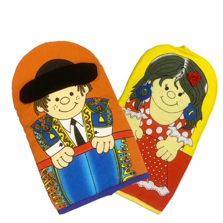 Flamenco dancer and matador oven mitts