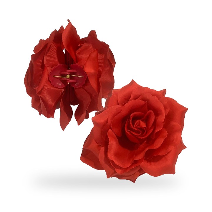 Haarclip mit Flamenco-Blume, rote Rose – Ansicht 2