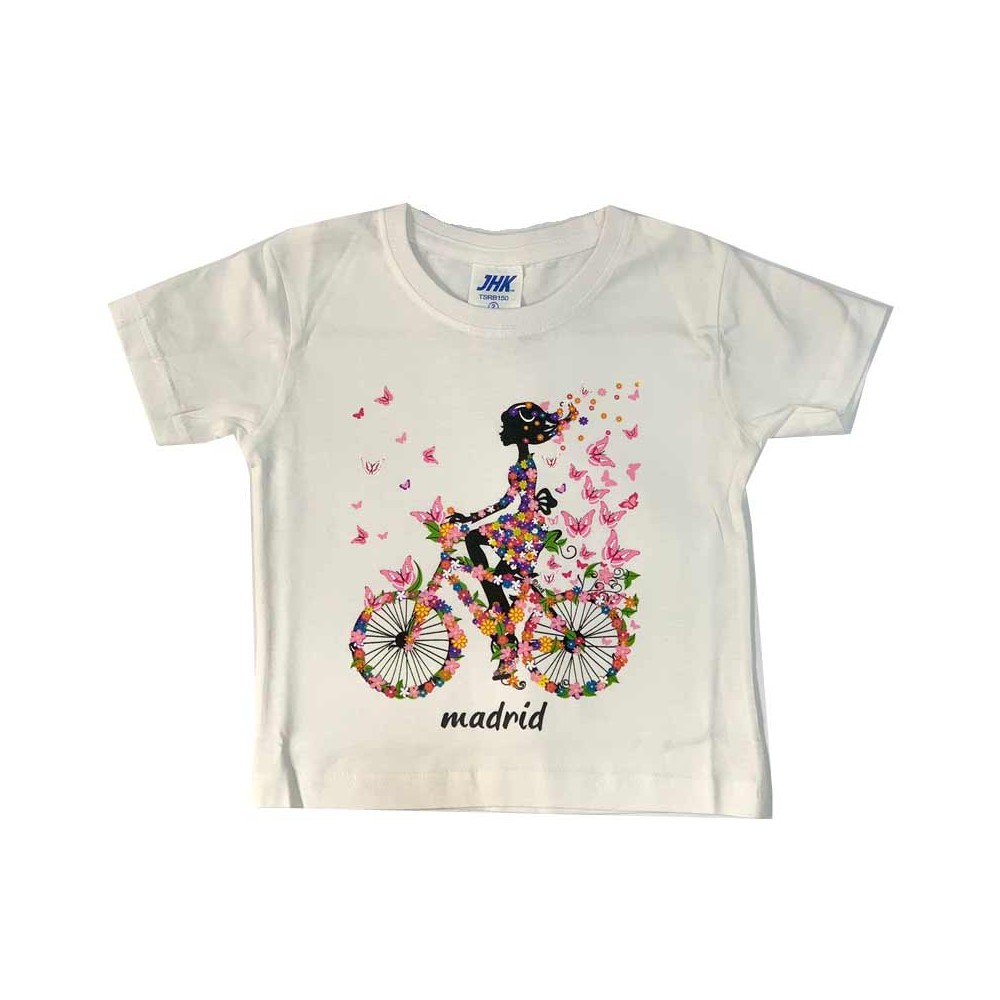camiseta niña en bicicleta adulto