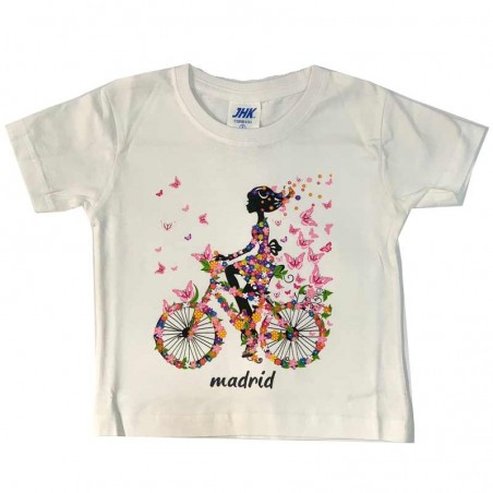 children's t-shirt girl on bicycle