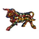 Taureau au galop en mosaïque Barcino – vue 3