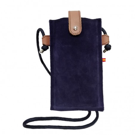 Bolso bandolera para llevar el móvil azul