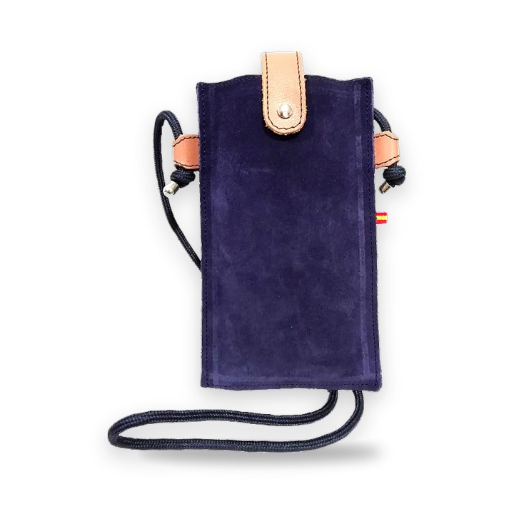 Sac bandoulière en daim pour téléphone, coloris bleu