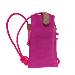 Bolso bandolera para llevar el móvil fucsia