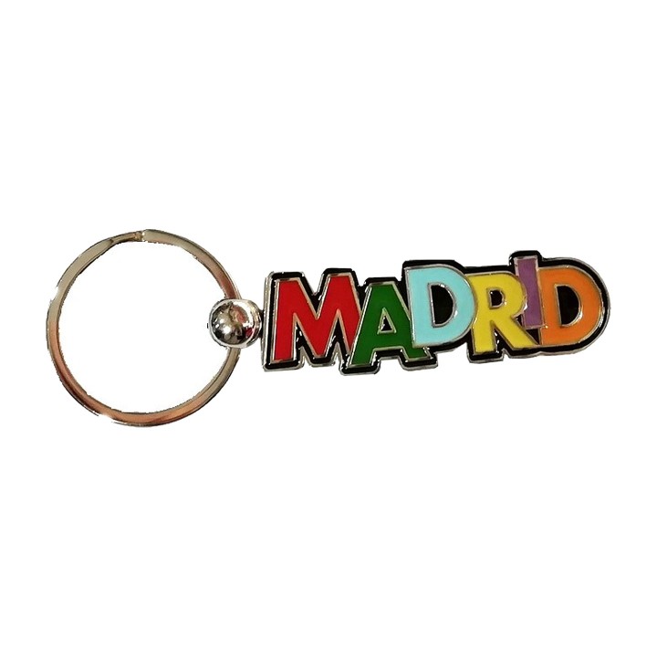 Portachiavi modello Madrid con lettere colorate fustellate