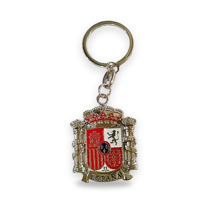 Llavero de metal con la bandera de España, modelo 7