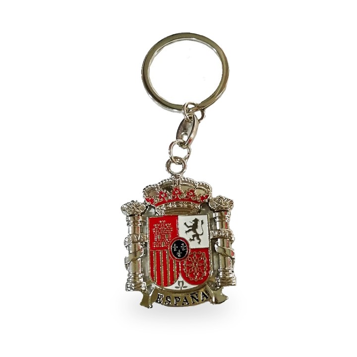 Porta-chaves de metal com a bandeira de Espanha, modelo 7