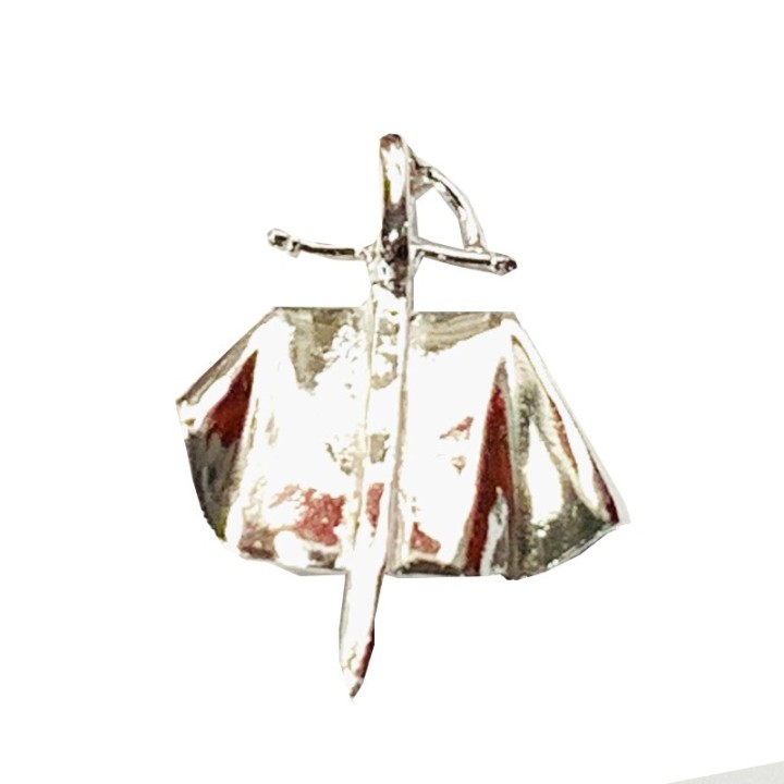 Médaille pendentif en argent massif Cristo de los Toreros, bijou de dévotion taurine espagnole