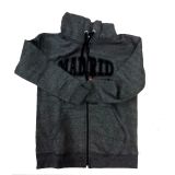 Sweat zippé à capuche gris Madrid avec drapeau espagnol