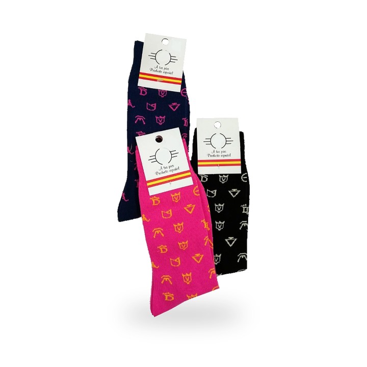 Stierkampf-Socken mit Brandzeichen der Stierzuchten aus gekämmter Baumwolle