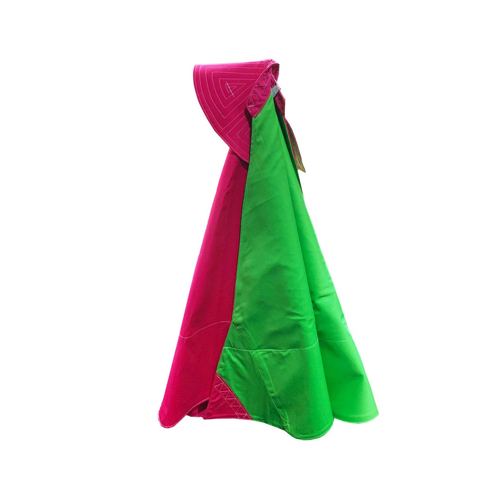 Fuchsia and Green Capote