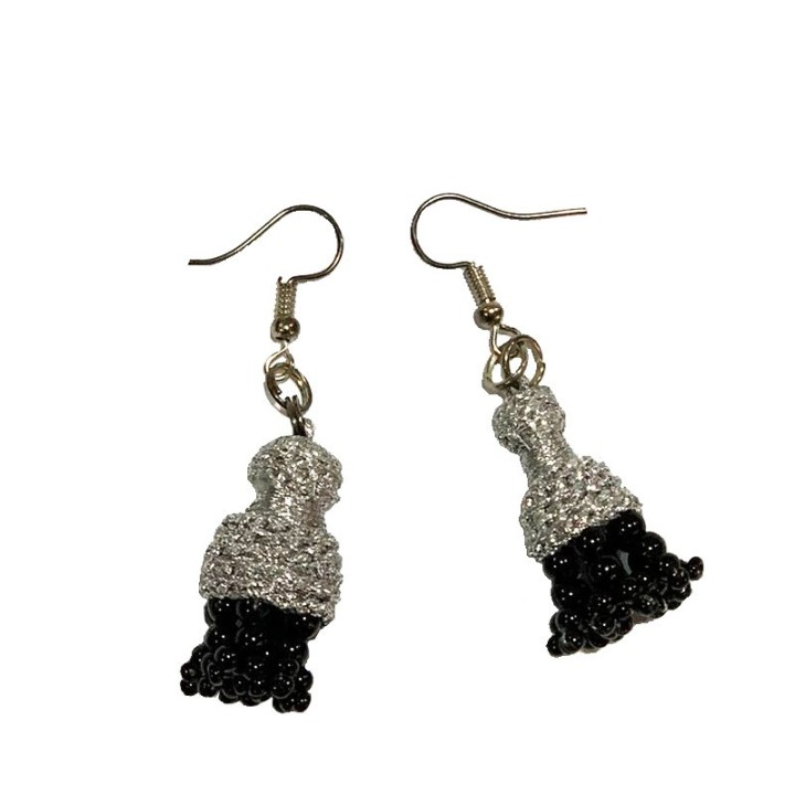Bullfighter suit tassels earrings handmade bullfighting machos in gold silver and jet black - ZiNGS