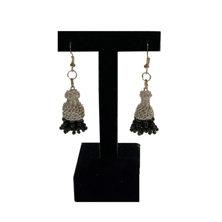 Bullfighter suit tassels earrings handmade bullfighting machos in gold silver and jet black - ZiNGS