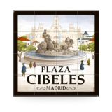 Madrid street tile fridge magnet, Plaza de Cibeles design