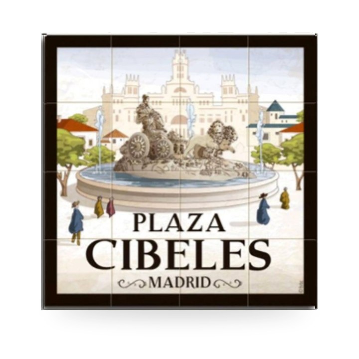 Íman azulejo das ruas de Madrid, modelo Plaza de Cibeles