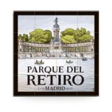 Madrid street tile fridge magnet, Retiro Park design