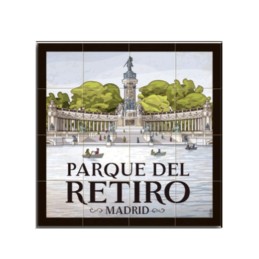Imán azulejo de calles de Madrid Parque del Retiro