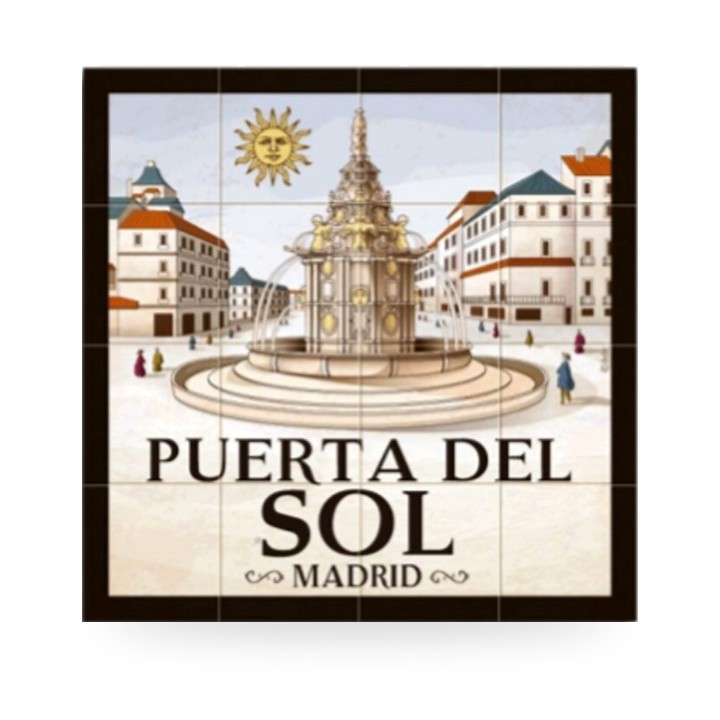 Imán azulejo de calles de Madrid Puerta del Sol