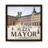 Madrid street tile fridge magnet, Plaza Mayor design