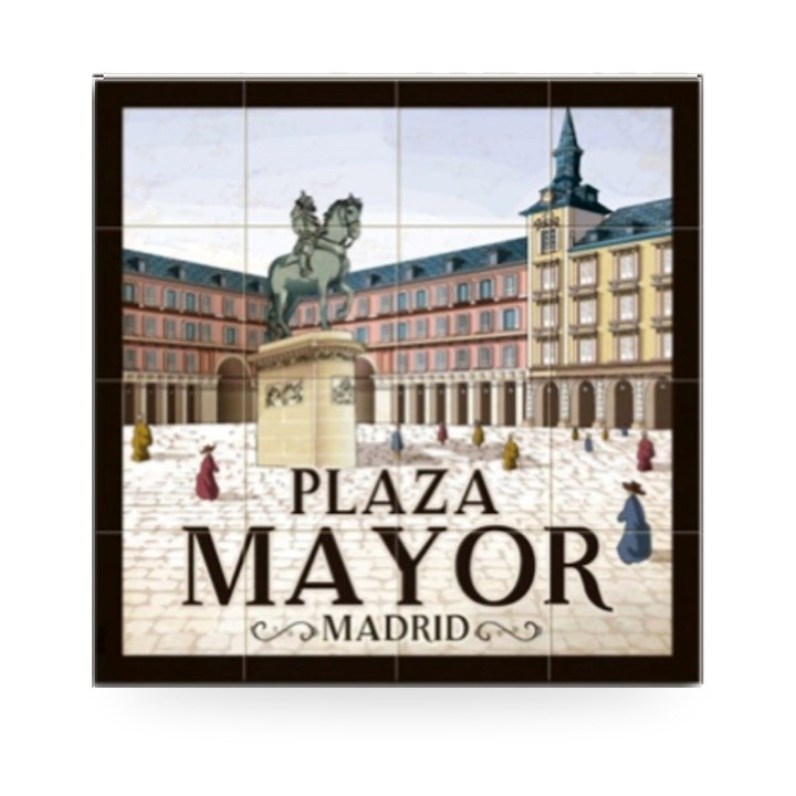 Imán azulejo de las calles de Madrid, modelo Plaza Mayor