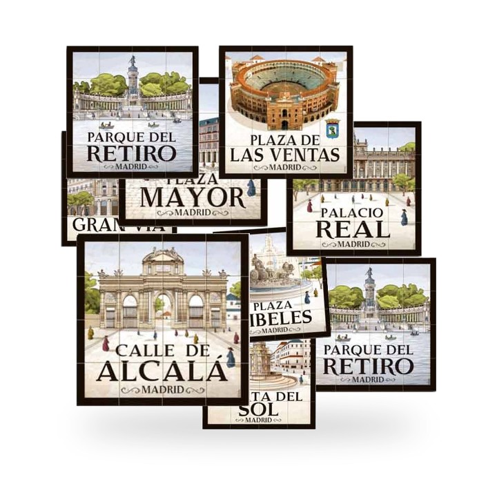 Íman de frigorífico azulejo das ruas de Madrid em cerâmica