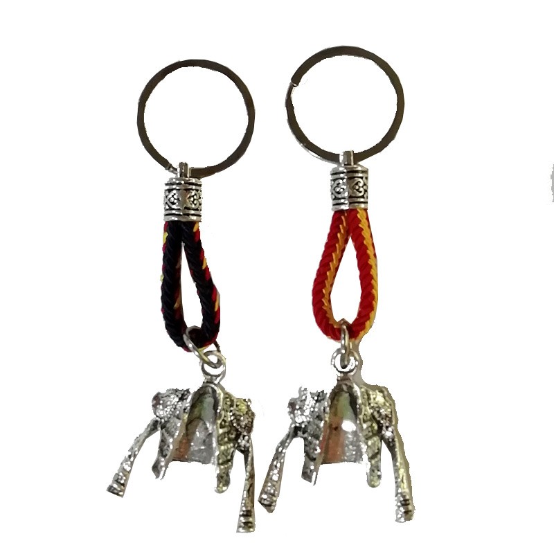 Metal and leather keychain "bullfighter's jacket"