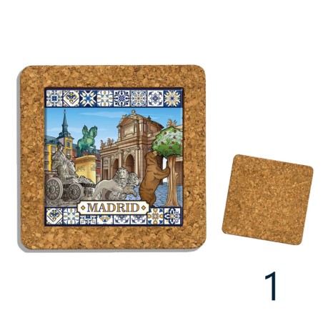 Cork trivet with ceramic tile