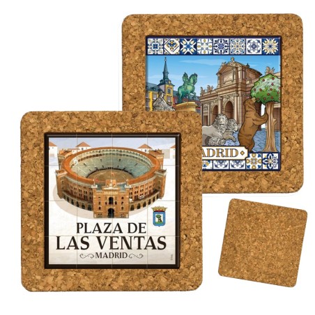 Cork trivet with ceramic tile