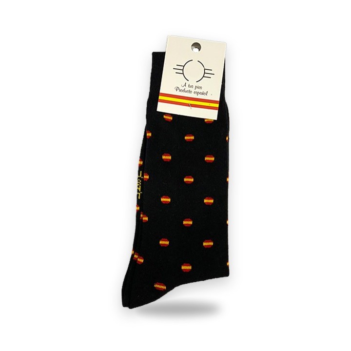 Chaussettes drapeau de l'Espagne, coloris noir