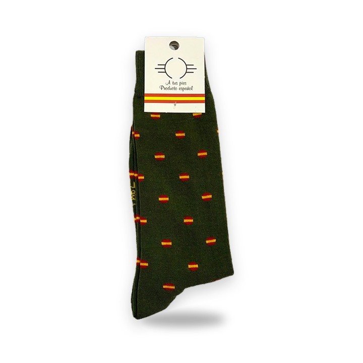Spanish flag socks in green