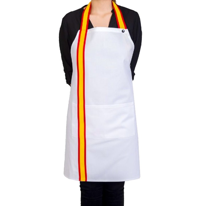 Grembiule da cucina con pettorina e laccio Bandiera spagnola, colore nero – vista 5